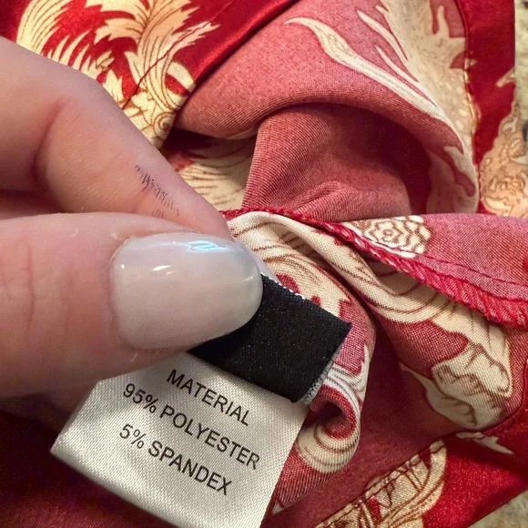 Vintage Escalier Red Asian PJ Set - Picture 11 of 12